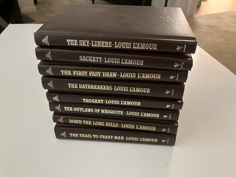 Louis L’Amour Western Leather-like Books Lot Of 8