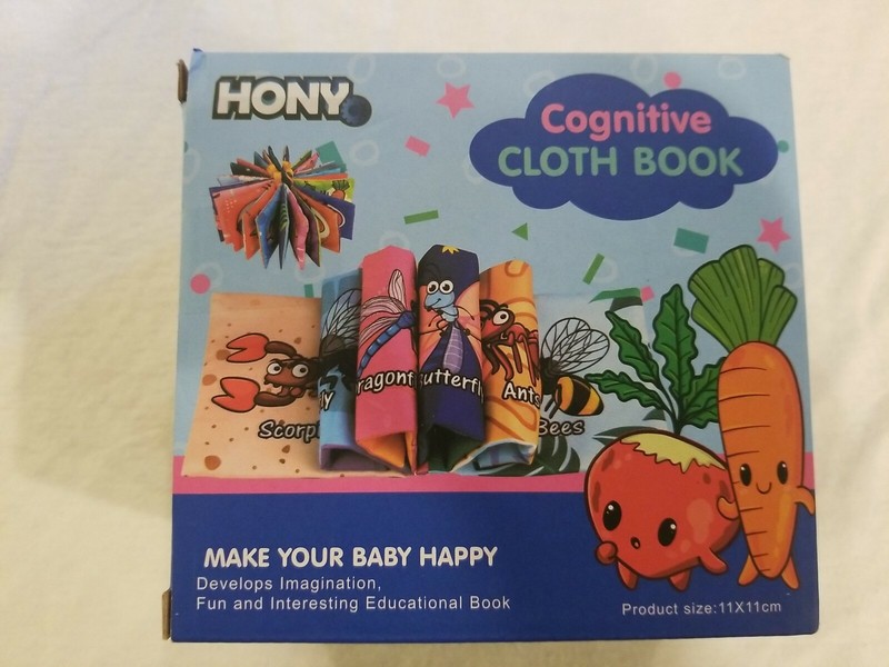 8 In 1 Hony Cognitive Cloth Book NEW IN BOX 11CMX11CM. HK690 OPEN BOX FREE S/H