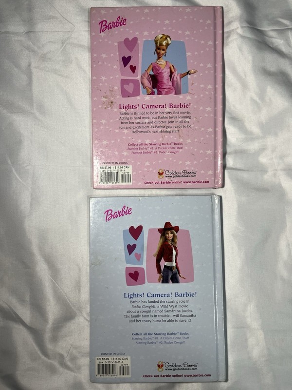 2 Barbie Golden Books HC Lot 2003 Rodeo Cowgirl A Dream Come True #1 #2 gallery