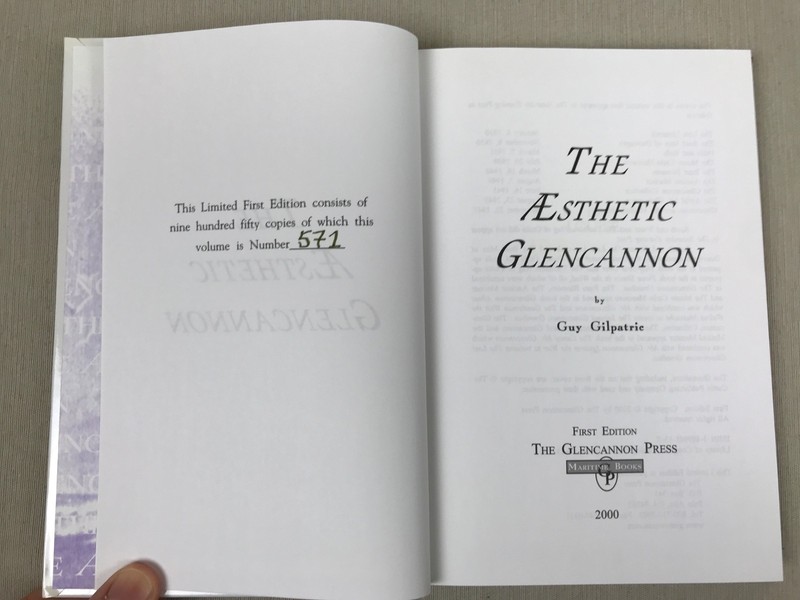THE AESTHETIC GLENCANNON by Guy Gilpatric, 2000 Limited First Edition #571 gallery