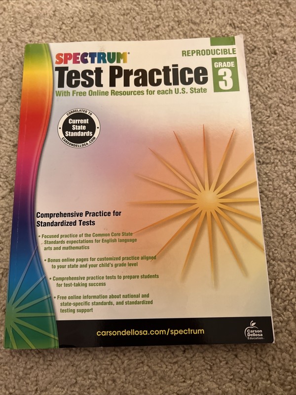 Spectrum Ser.: Test Practice, Grade 3 by Carson Dellosa Education Unmarked In
