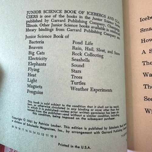 VTG Science Books: Arrow Book of Answers & Icebergs Glaciers 1960s Home School gallery