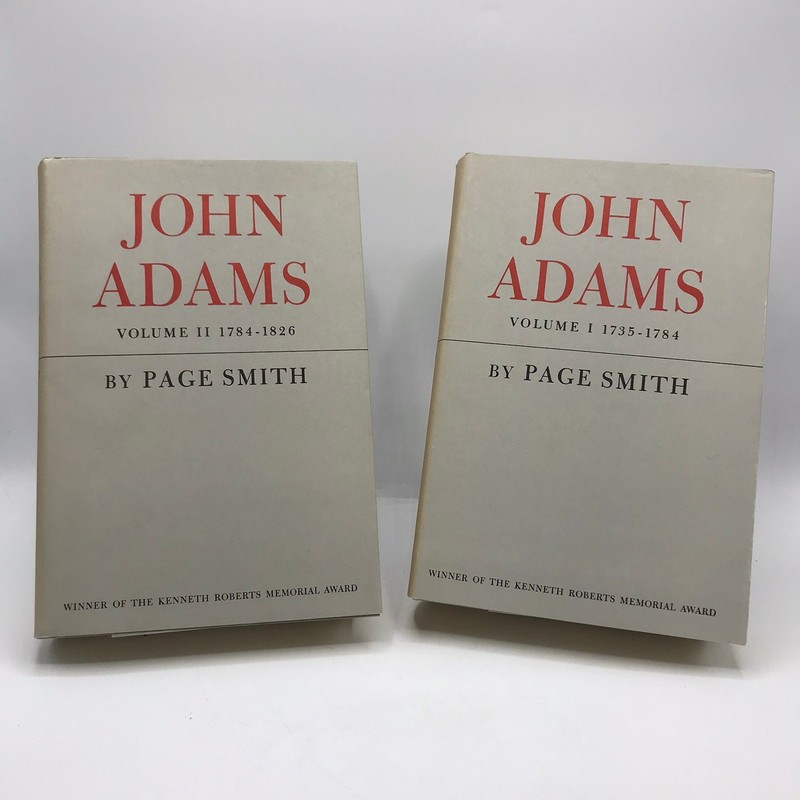 John Adams 2-Book Volume 1 & 2 by Page Smith 1st Edition Dust Jacket w/ Slipcase