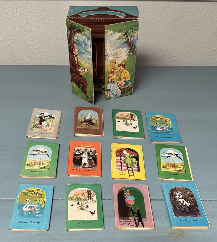 Vintage Svend Jensen Of Denmark Hans Christian Andersen Mini Book Set With Box