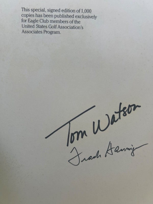 Vintage Golf Book "The New Rules of Golf" signed by Tom Watson & Frank Hannigan gallery