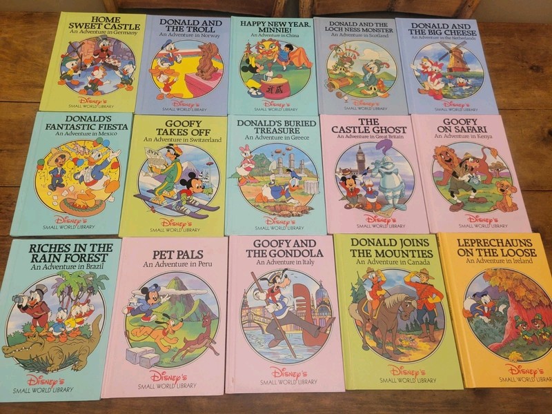 Disney’s Small World Library Lot Of 15 Hardcover Kids Books Vintage Countries