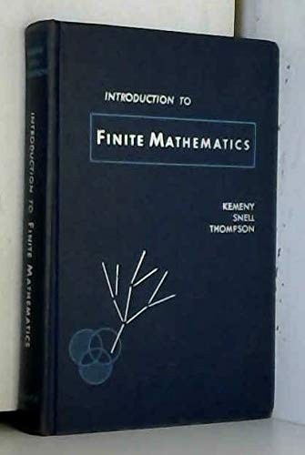 Introduction to Finite Mathematics, Kemeny, John G., Good Book