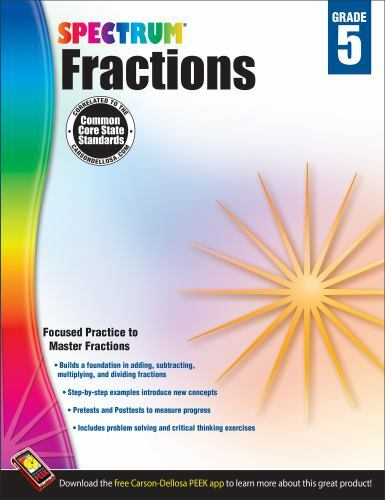 Spectrum Ser.: Fractions Workbook, Grade 5 (2013, Trade Paperback)