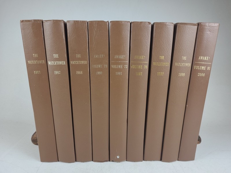 Lot Of 9 The Watchtower (x5) & Awake! (x4) Jehovah’s Witness HC Books 1981-2000