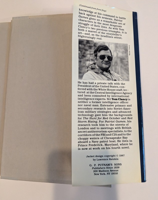 Patriot Games by Tom Clancy- HC/DJ - First Edition, First Print gallery