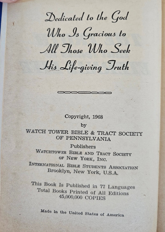 Acceptable Vtg 1968 THE TRUTH THAT LEADS TO ETERNAL LIFE JEHOVAHS WITNESS HC gallery