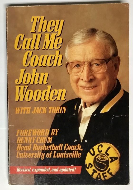 They Call Me Coach John Wooden Signed with Jack Tobin 1988 Softcover